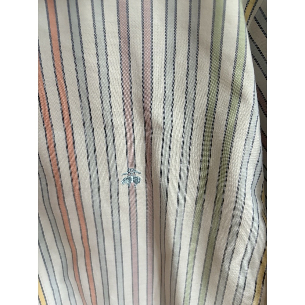 Brooks Brothers  Button Down Shirt Mens  LG pastel stripe 100% cotton Heritage - Picture 5 of 16